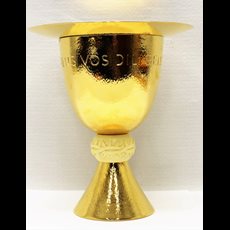 7 3/4" 925 Sterling Chalice w/ Crown of Thorns Bone Node & Paten SKU C452-097